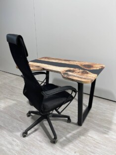 Стол компьютерный с вырезом дизайнерский лофт THETABLE RU 120х80 3.25/2.1 Стол компьютерный с вырезом дизайнерский лофт THETABLE RU 120х80 3.25/2.1