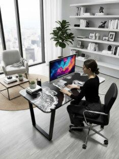 Стол компьютерный прямоугольный дизайнерский лофт THETABLE 160х80 2.72/2.1