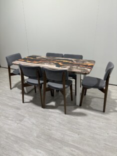 Стол кухонный обеденный прямоугольный дизайнерский лофт THETABLE RU 180х80 4.15/2.2