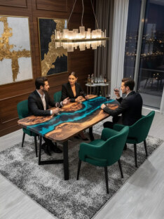 Стол кухонный обеденный прямоугольный дизайнерский лофт THETABLE RU 150х80 4.5/1.1