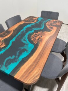 Стол кухонный обеденный прямоугольный дизайнерский лофт THETABLE RU 140х80 4.5/2.1