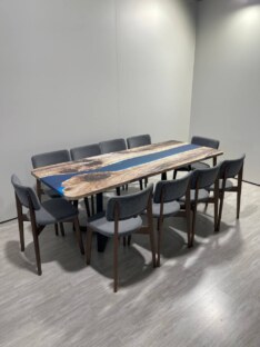 Стол кухонный обеденный прямоугольный дизайнерский лофт THETABLE RU 220х90 3.32/1.1