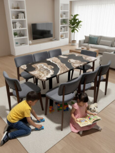 Стол кухонный обеденный прямоугольный дизайнерский лофт THETABLE RU 180х80 2.71/1.1