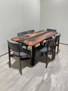 Стол кухонный обеденный прямоугольный дизайнерский лофт THETABLE 180х80 3.8/1.1