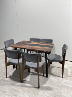 Стол кухонный обеденный прямоугольный дизайнерский лофт THETABLE RU 120х80 3.26/4.1