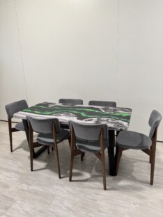 Стол кухонный обеденный прямоугольный дизайнерский лофт THETABLE RU 160х80 4.19/2.1