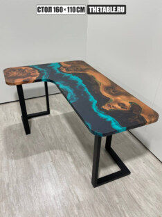 Стол письменный угловой дизайнерский лофт THETABLE RU 160х110 4.5/3.1 Стол письменный угловой дизайнерский лофт THETABLE RU 160х110 4.5/3.1
