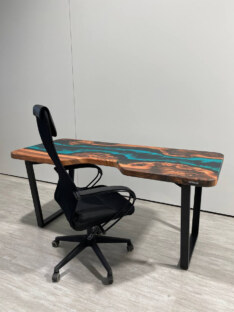 Стол компьютерный с вырезом дизайнерский лофт THETABLE RU 120х80 4.5/2.1 Стол компьютерный с вырезом дизайнерский лофт THETABLE RU 120х80 4.5/2.1