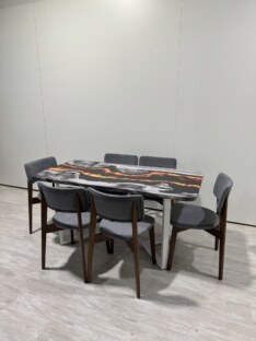 Стол кухонный обеденный прямоугольный дизайнерский лофт THETABLE RU 140х80 4.20/3.2