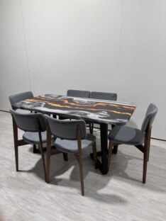 Стол кухонный обеденный прямоугольный дизайнерский лофт THETABLE RU 200х90 4.20/1.1