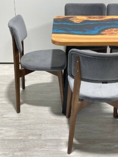 Стол кухонный обеденный прямоугольный дизайнерский лофт THETABLE RU 120х80 4.1/1.1