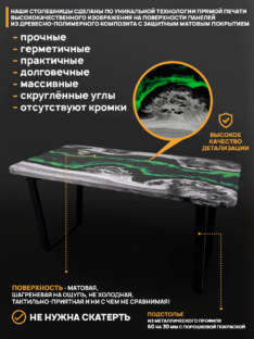 Стол кухонный обеденный прямоугольный дизайнерский лофт THETABLE RU 160х80 4.19/2.1