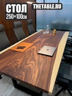 Стол офисный прямоугольный дизайнерский лофт THETABLE RU 250х100 14.1/2.1-П