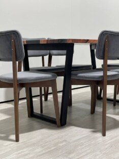 Стол кухонный обеденный прямоугольный дизайнерский лофт THETABLE RU 140х80 3.8/2.1