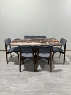 Стол кухонный обеденный прямоугольный дизайнерский лофт THETABLE RU 160х80 4.15/1.2