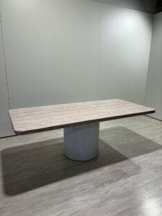 Стол кухонный обеденный прямоугольный дизайнерский под травертин THETABLE RU 160х100 16.1/17.2