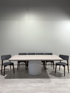Стол кухонный обеденный прямоугольный дизайнерский под травертин THETABLE RU 160х100 16.1/17.2