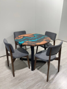 Стол кухонный обеденный круглый дизайнерский лофт THETABLE RU 100х32 4.5/1.1