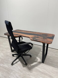 Стол компьютерный с вырезом дизайнерский лофт THETABLE 160х80 3.26/2.1