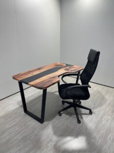 Стол компьютерный с вырезом дизайнерский лофт THETABLE RU 140х80 3.12/2.1