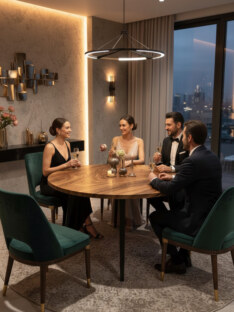 Стол кухонный обеденный круглый дизайнерский лофт THETABLE 120х32 9.2/6.1