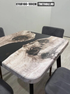 Стол кухонный обеденный квадратный дизайнерский лофт THETABLE RU 100х100 3.30/4.1 Стол кухонный обеденный квадратный дизайнерский лофт THETABLE RU 100х100 3.30/4.1