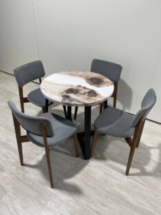 Стол кухонный обеденный круглый дизайнерский лофт THETABLE RU 80х32 3.34/1.1