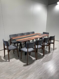 Стол кухонный обеденный прямоугольный дизайнерский лофт THETABLE 220х90 3.8/1.1