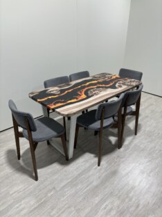 Стол кухонный обеденный прямоугольный дизайнерский лофт THETABLE RU 180х80 4.15/2.2