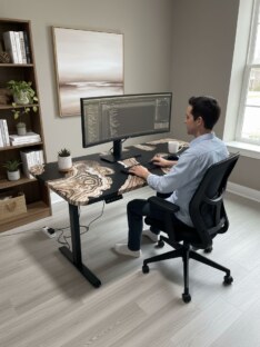 Стол компьютерный с подъемным механизмом дизайнерский лофт THETABLE 120х80 2.71/14.1