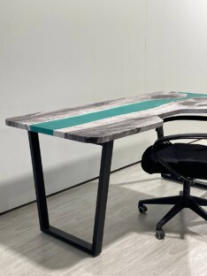 Стол компьютерный с вырезом дизайнерский лофт THETABLE RU 180х80 3.43/2.1