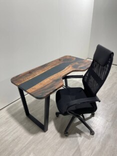 Стол компьютерный с вырезом дизайнерский лофт THETABLE RU 140х70 3.26/2.1