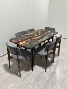 Стол кухонный обеденный прямоугольный дизайнерский лофт THETABLE RU 120х80 4.11/6.1