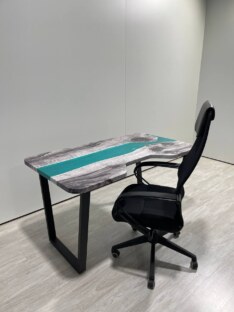 Стол компьютерный с вырезом дизайнерский лофт THETABLE RU 140х80 3.43/2.1