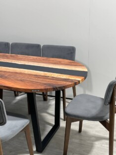 Стол кухонный обеденный овальный дизайнерский лофт THETABLE RU 220х90 5.8/2.1
