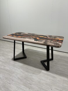 Стол кухонный обеденный прямоугольный дизайнерский лофт THETABLE RU 200х90 4.15/1.1