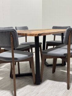 Стол кухонный обеденный прямоугольный дизайнерский лофт THETABLE RU 120х80 12.5/1.1