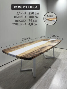 Стол кухонный обеденный евро дизайнерский лофт THETABLE RU 250х100 3.24/1.2