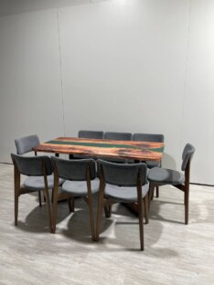 Стол кухонный обеденный прямоугольный дизайнерский лофт THETABLE RU 160х80 3.10/1.1