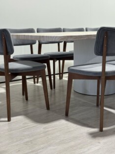 Стол кухонный обеденный прямоугольный дизайнерский под травертин THETABLE RU 160х100 16.1/17.2