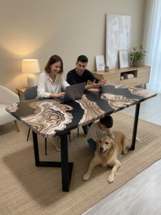 Стол кухонный обеденный прямоугольный дизайнерский лофт THETABLE RU 160х80 2.71/3.1