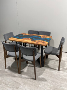 Стол кухонный обеденный прямоугольный дизайнерский лофт THETABLE RU 120х80 4.1/1.1