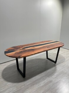 Стол кухонный обеденный овальный дизайнерский лофт THETABLE RU 220х90 5.8/2.1