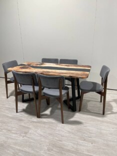 Стол кухонный обеденный прямоугольный дизайнерский лофт THETABLE RU 160х80 3.25/1.1