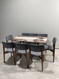 Стол кухонный обеденный прямоугольный дизайнерский лофт THETABLE RU 140х80 3.22/1.2
