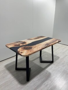 Стол кухонный обеденный прямоугольный дизайнерский лофт THETABLE RU 140х80 3.25/1.1