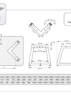 Стол письменный прямоугольный дизайнерский лофт THETABLE 140х80 1.10/1.1