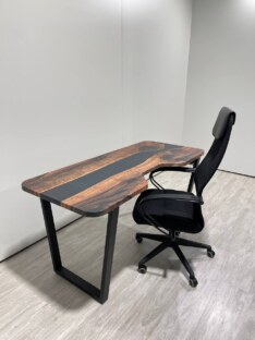 Стол компьютерный с вырезом дизайнерский лофт THETABLE 160х70 3.26/2.1