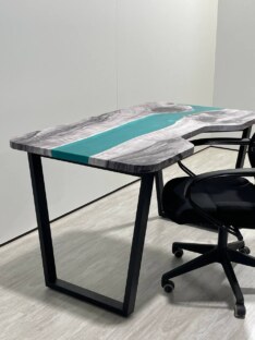 Стол компьютерный с вырезом дизайнерский лофт THETABLE RU 140х80 3.43/2.1