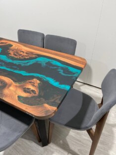 Стол кухонный обеденный прямоугольный дизайнерский лофт THETABLE RU 140х80 4.5/1.1